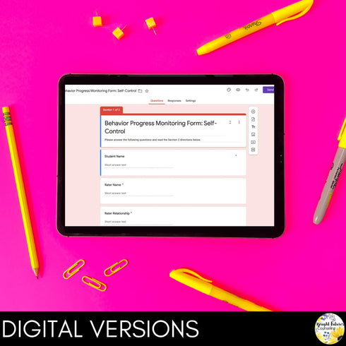 Self-Control Individual Counseling Curriculum + Data Tracking Tools